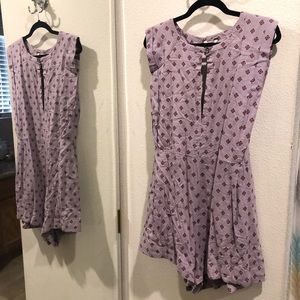 FREE PEOPLE Linen Blend Romper with Pockets